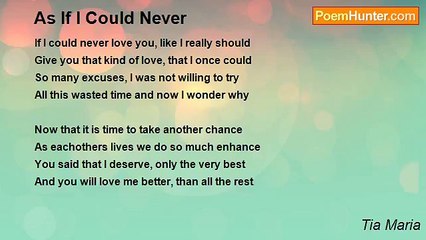 Tia Maria - As If I Could Never