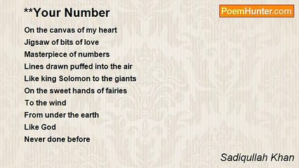 Sadiqullah Khan - **Your Number