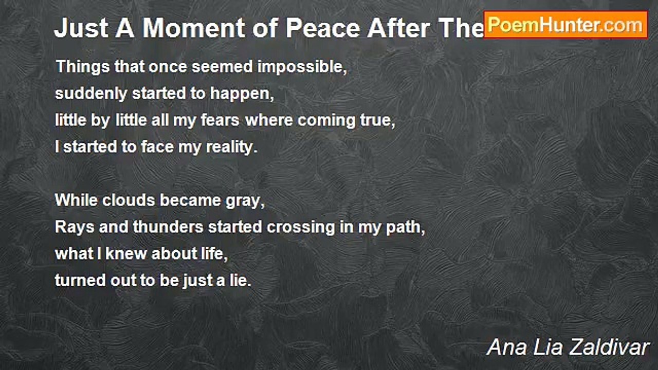 Ana Lia Zaldivar - Just A Moment of Peace After The Rain