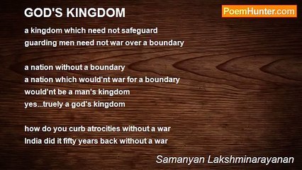 Samanyan Lakshminarayanan - GOD'S KINGDOM
