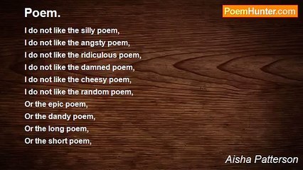 Aisha Patterson - Poem.