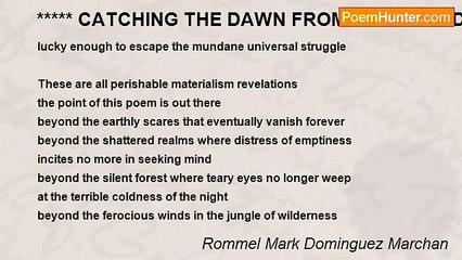 Rommel Mark Dominguez Marchan - ***** CATCHING THE DAWN FROM THE ISLAND OF ABANDON