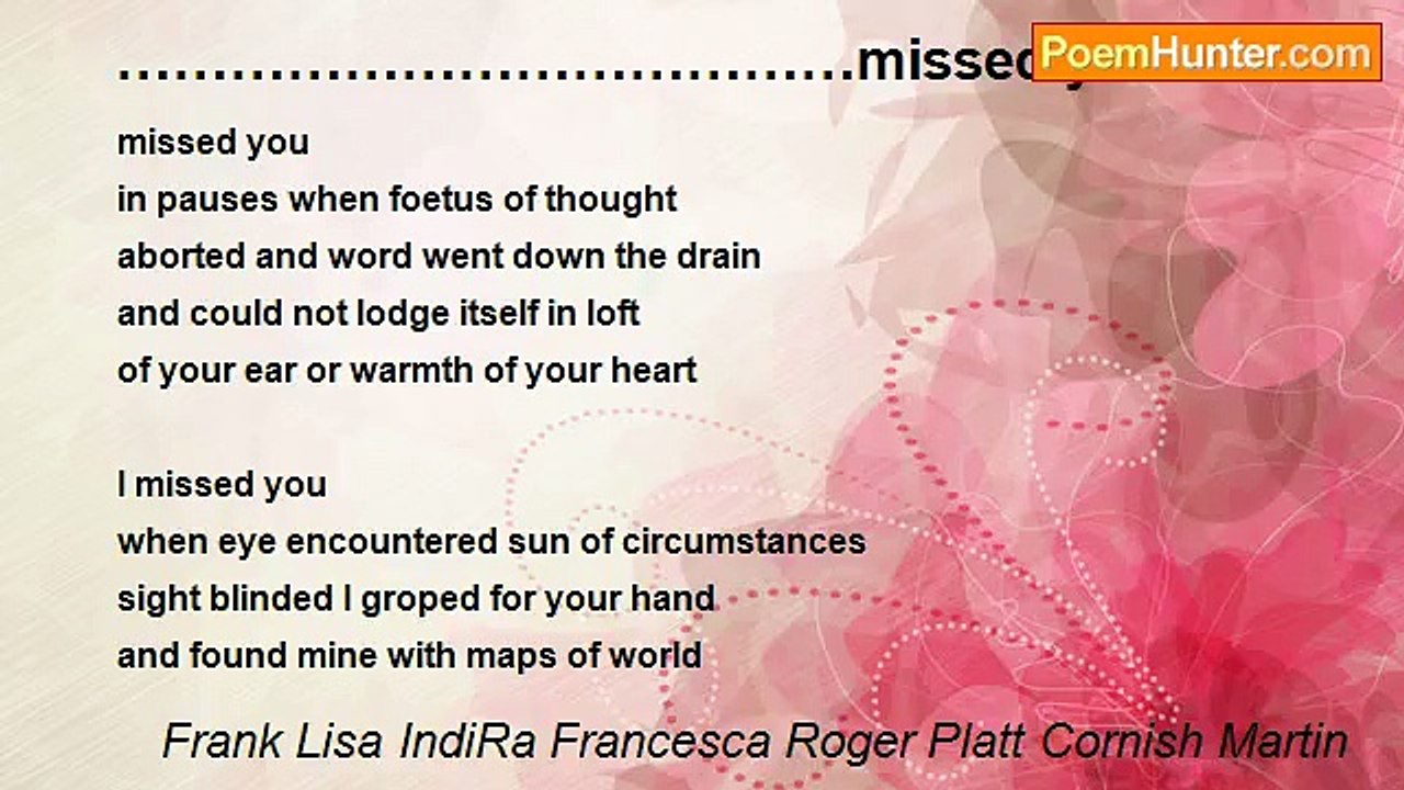 Frank Lisa IndiRa Francesca Roger Platt Cornish Martin - …………………………………missed you