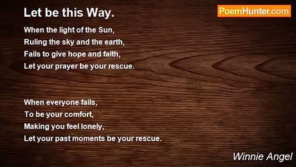 Winnie Angel - Let be this Way.