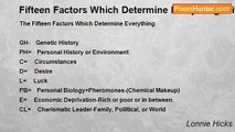 Lonnie Hicks - Fifteen Factors Which Determine Everything: Life's Equasions