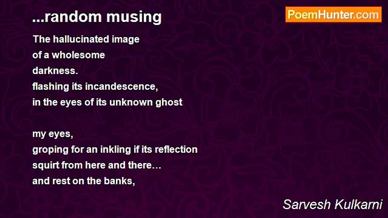Sarvesh Kulkarni - ...random musing