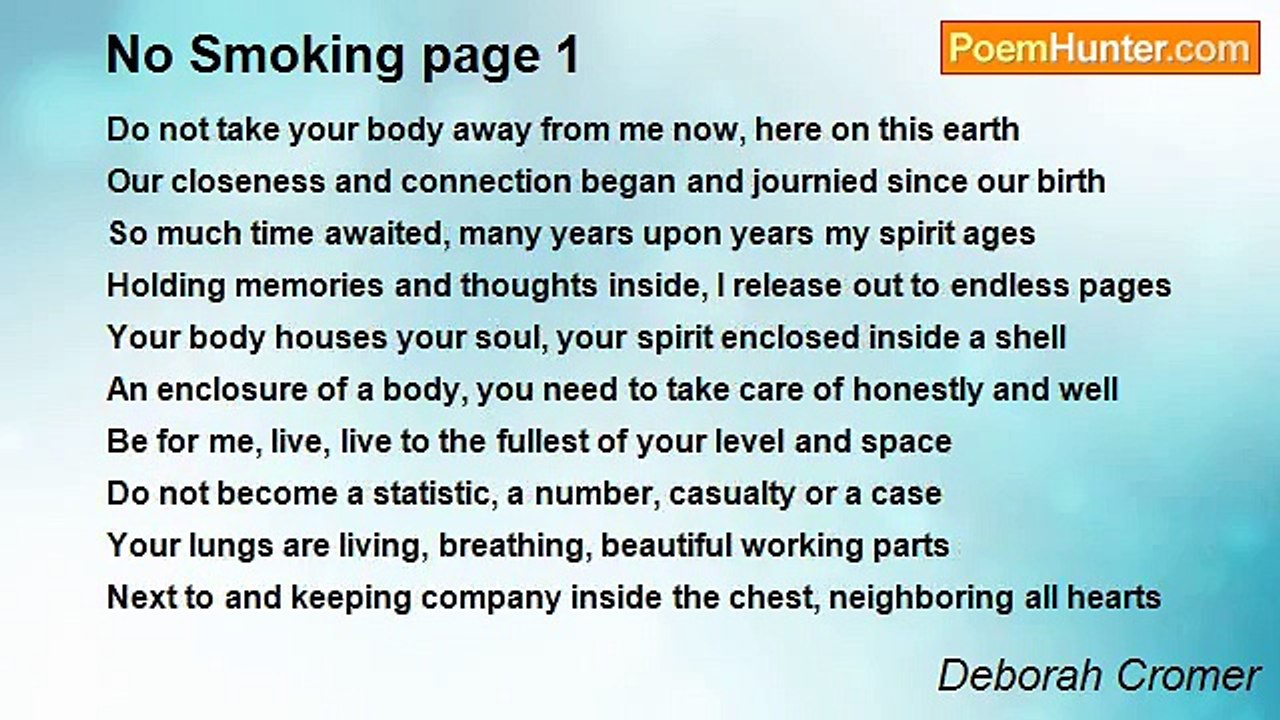 Deborah Cromer - No Smoking page 1