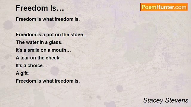 Stacey Stevens - Freedom Is…