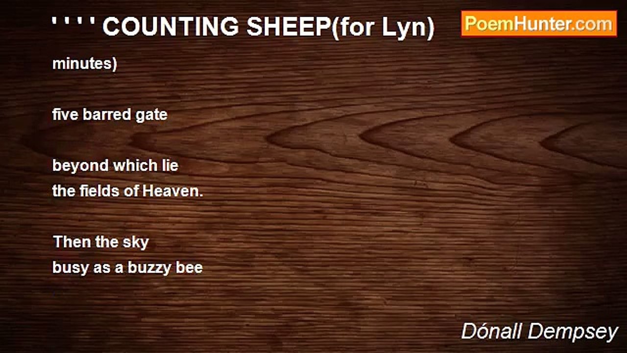 Dónall Dempsey - ' ' ' ' COUNTING SHEEP(for Lyn)