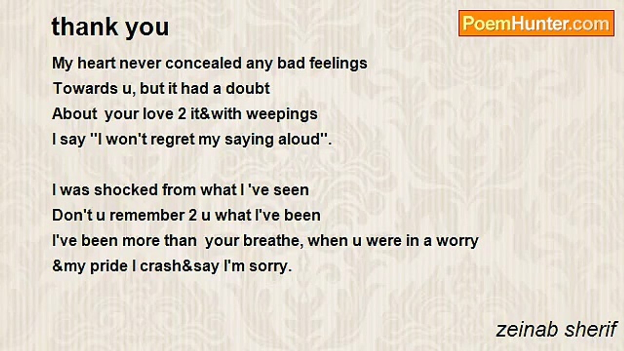 zeinab sherif - thank you