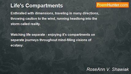 RoseAnn V. Shawiak - Life's Compartments