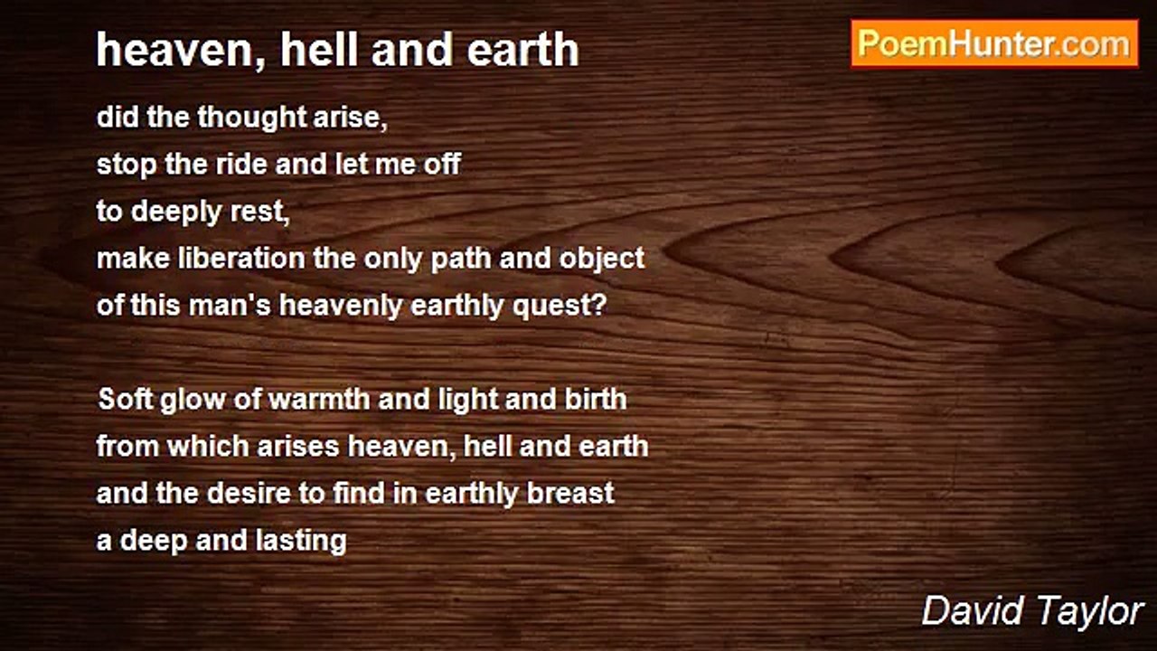 David Taylor - heaven, hell and earth
