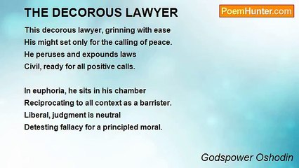 Godspower Oshodin - THE DECOROUS LAWYER