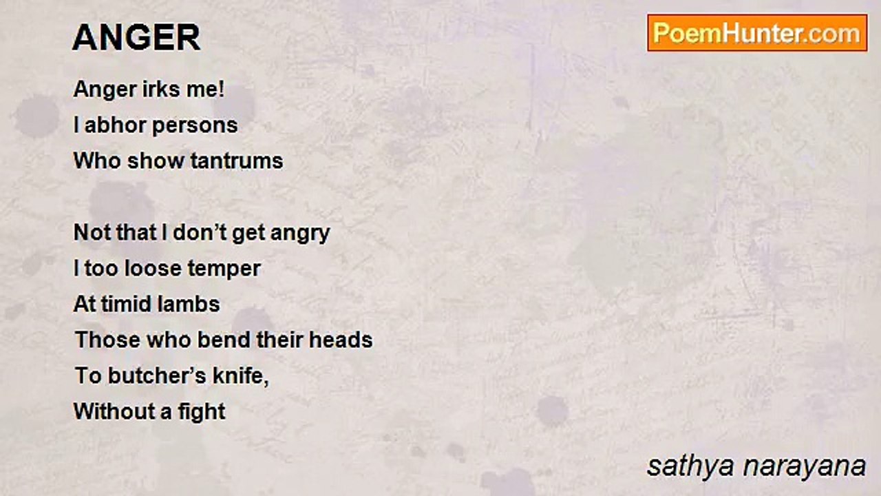 sathya narayana - ANGER