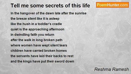 Reshma Ramesh - Tell me some secrets of this life