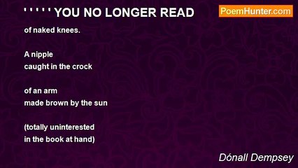 Dónall Dempsey - ' ' ' ' ' YOU NO LONGER READ