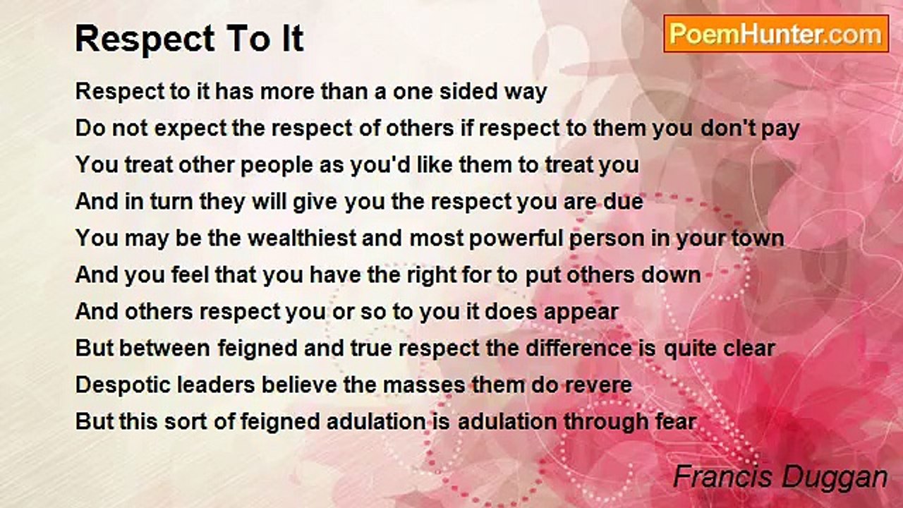 Francis Duggan - Respect To It