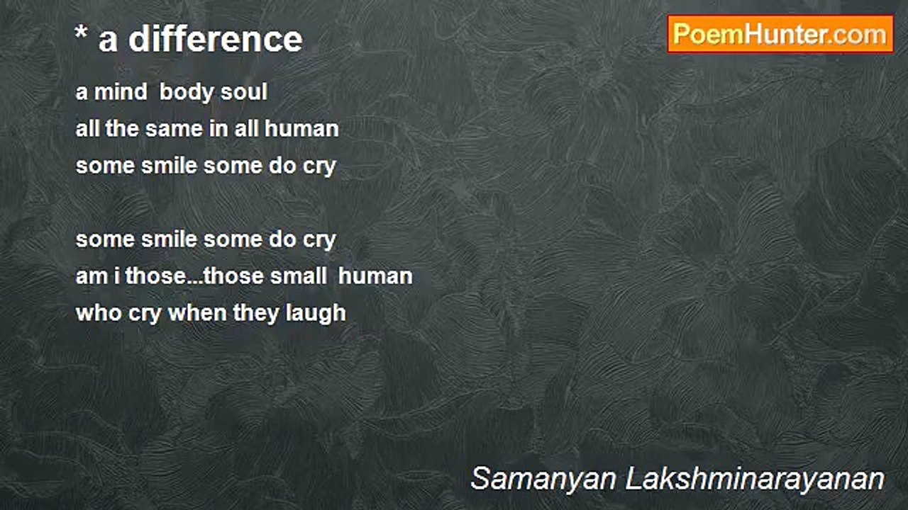 Samanyan Lakshminarayanan - * a difference