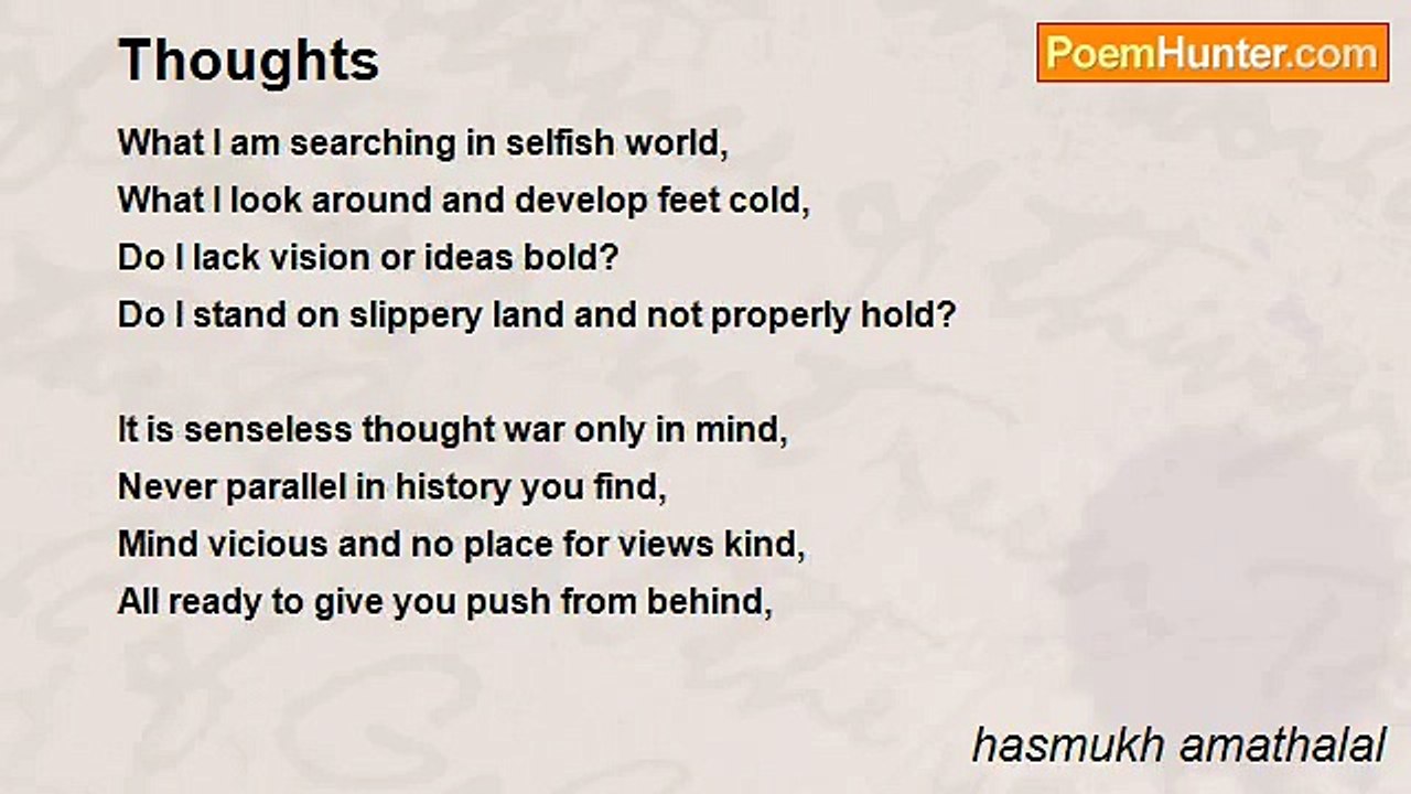 hasmukh amathalal - Thoughts