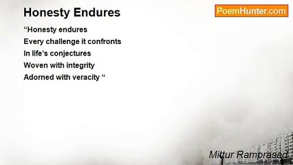 Mittur Ramprasad - Honesty Endures