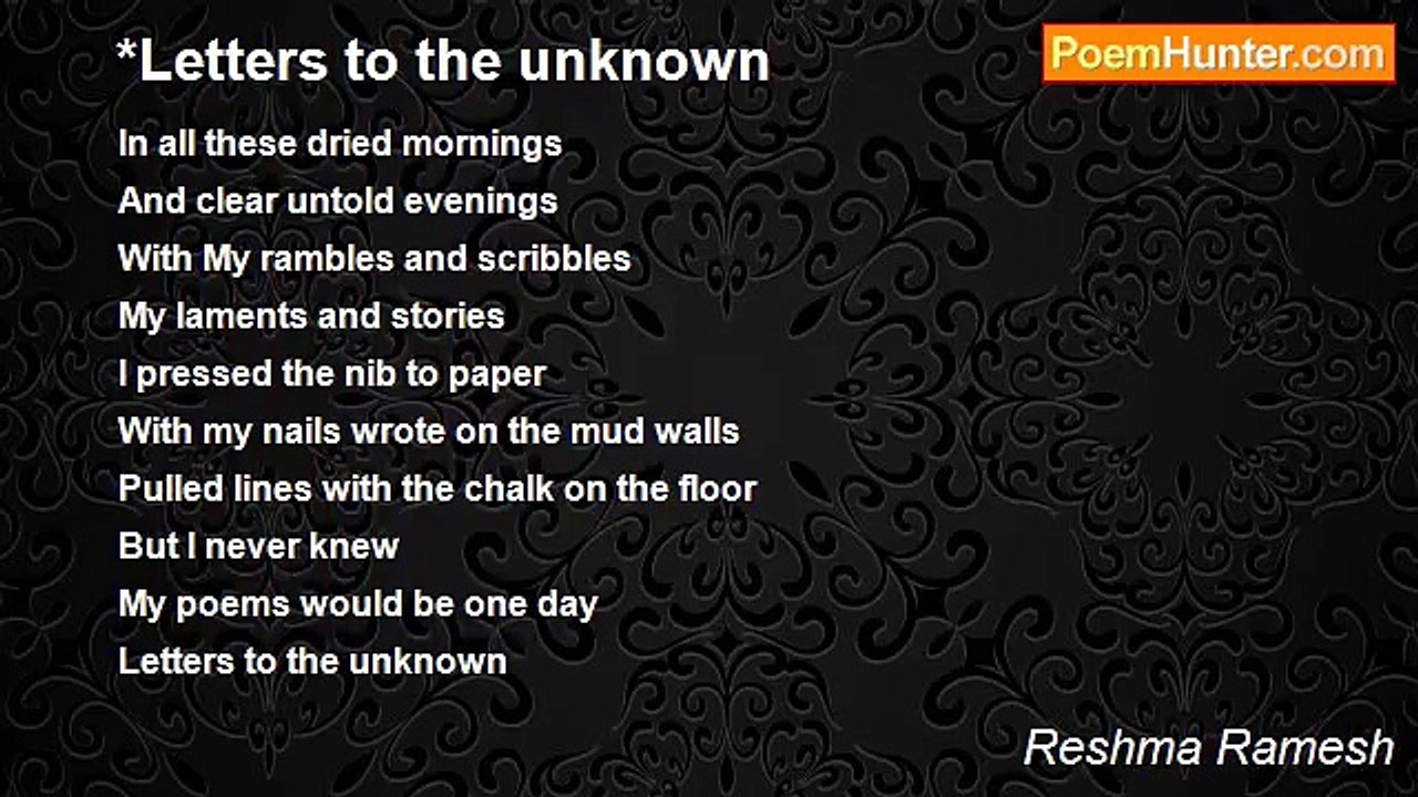 Reshma Ramesh - *Letters to the unknown