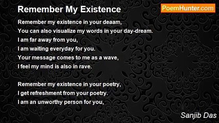 Sanjib Das - Remember My Existence