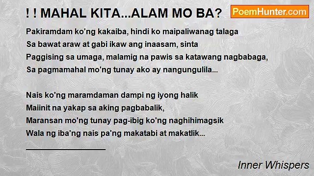 Inner Whispers - ! ! MAHAL KITA...ALAM MO BA?