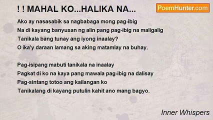 Inner Whispers - ! ! MAHAL KO...HALIKA NA...