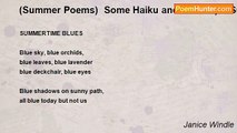 Janice Windle - (Summer Poems)  Some Haiku and Tankas)    Sunbathing and Eating Al Fresco