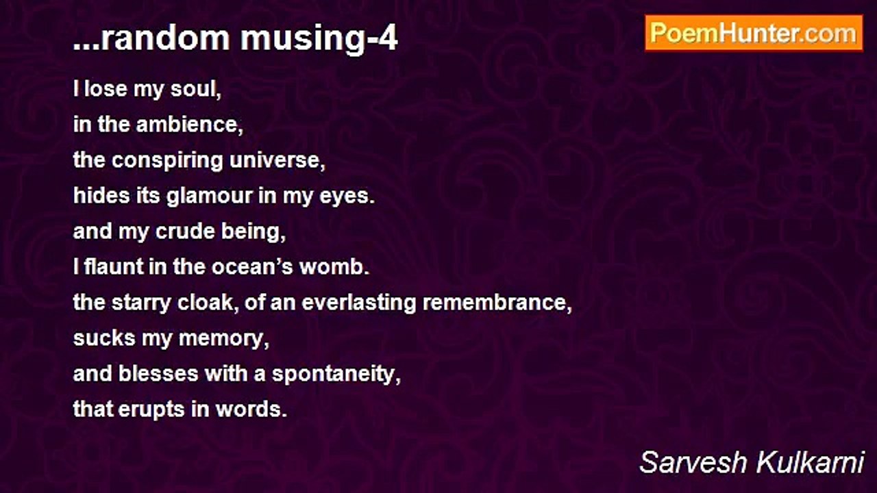 Sarvesh Kulkarni - ...random musing-4