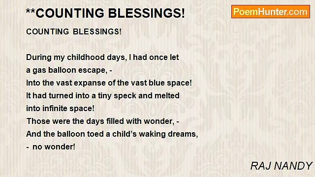 RAJ NANDY - **COUNTING BLESSINGS!