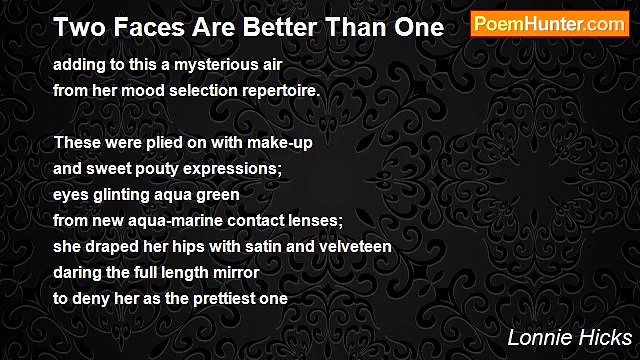 Lonnie Hicks - Two Faces Are Better Than One