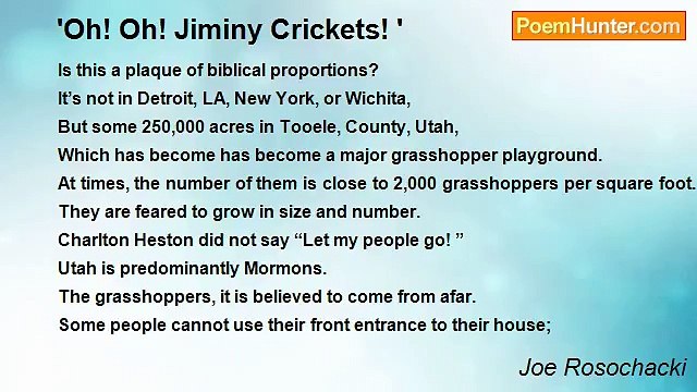 Joe Rosochacki - 'Oh! Oh! Jiminy Crickets! '