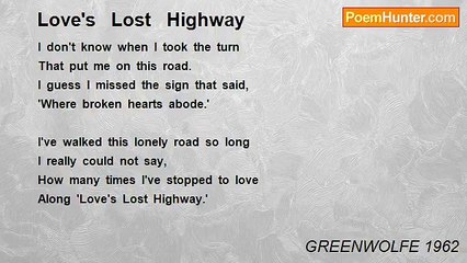 GREENWOLFE 1962 - Love's   Lost   Highway