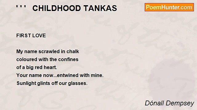 Dónall Dempsey - ' ' ' CHILDHOOD TANKAS
