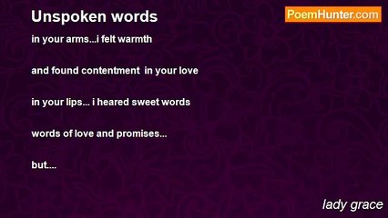 lady grace - Unspoken words