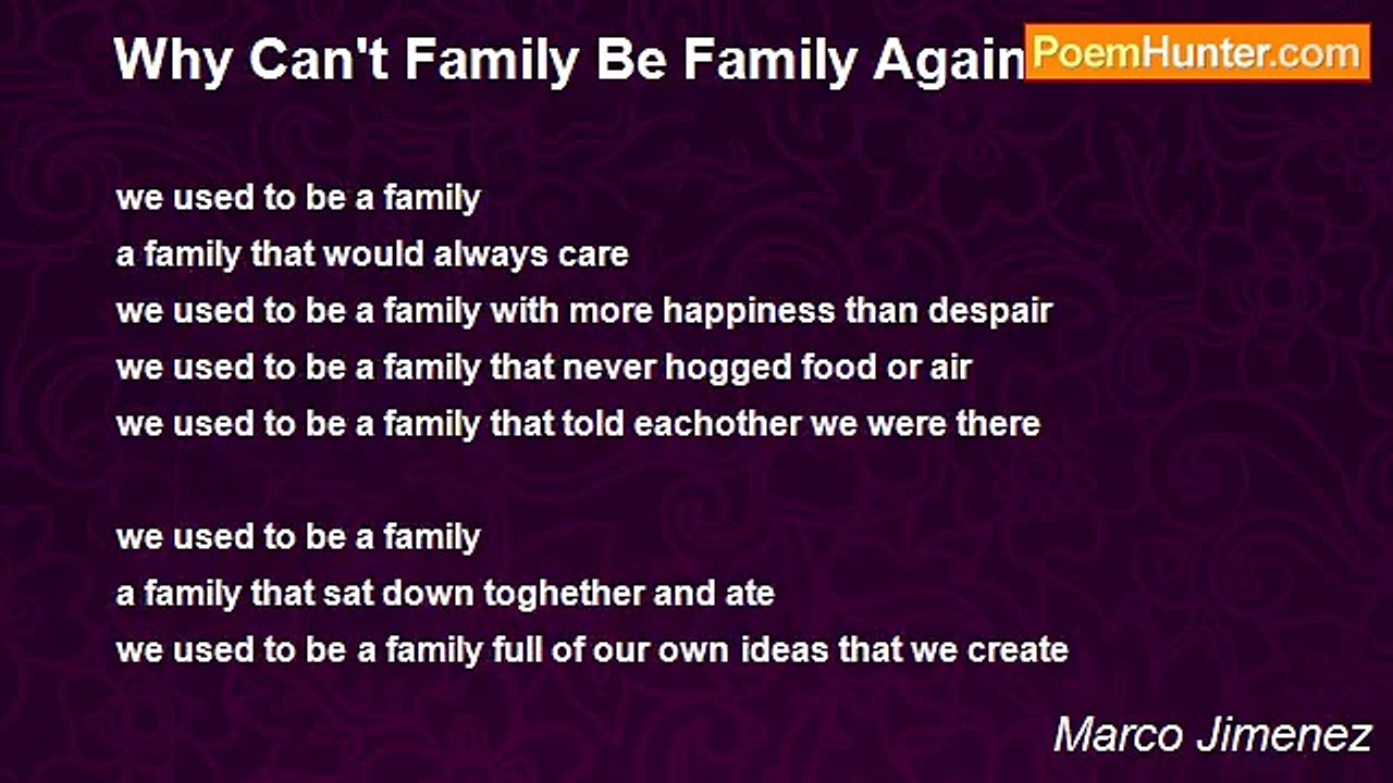Marco Jimenez - Why Can't Family Be Family Again