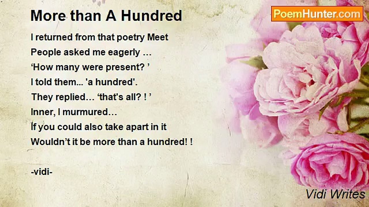 Vidi Writes - More than A Hundred