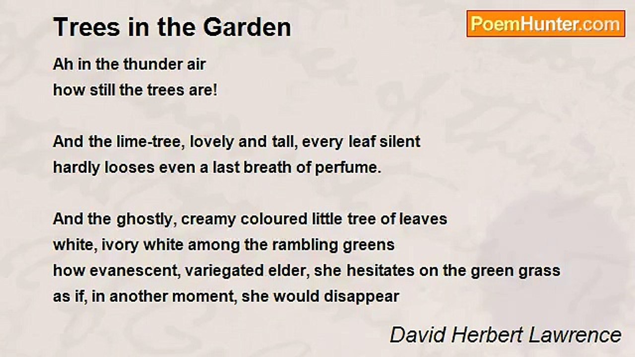 David Herbert Lawrence - Trees in the Garden