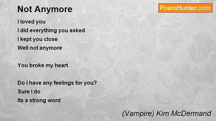 (Vampire) Kim McDermand - Not Anymore