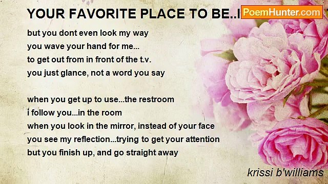 krissi b'williams - YOUR FAVORITE PLACE TO BE..IN FRONT OF THE TV