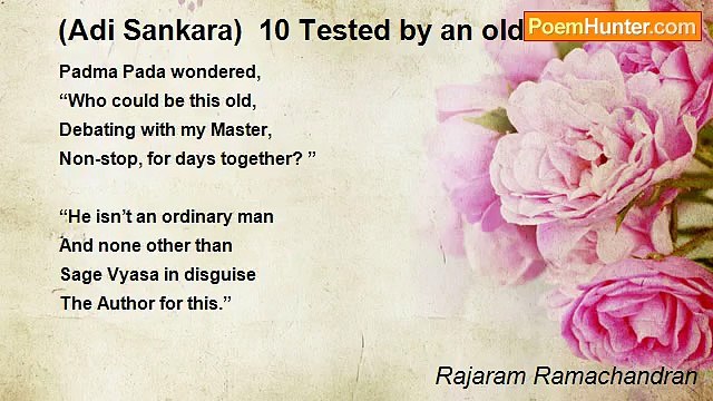 Rajaram Ramachandran - (Adi Sankara) 10 Tested by an old Brahmin