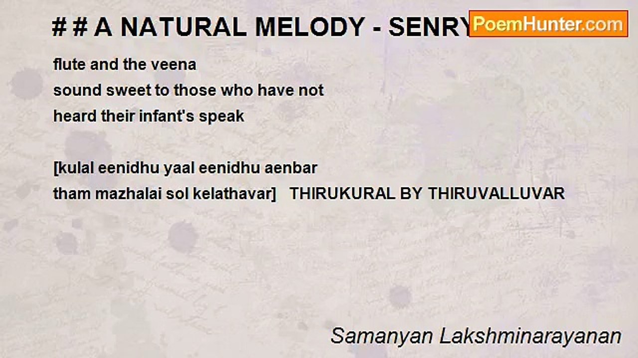 Samanyan Lakshminarayanan - # # A NATURAL MELODY - SENRYU