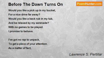 Lawrence S. Pertillar - Before The Dawn Turns On