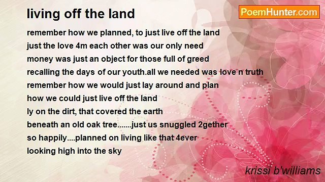 krissi b'williams - living off the land