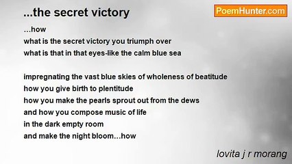 lovita j r morang - ...the secret victory