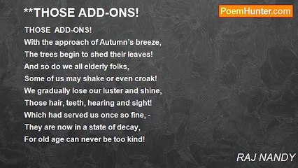 RAJ NANDY - **THOSE ADD-ONS!