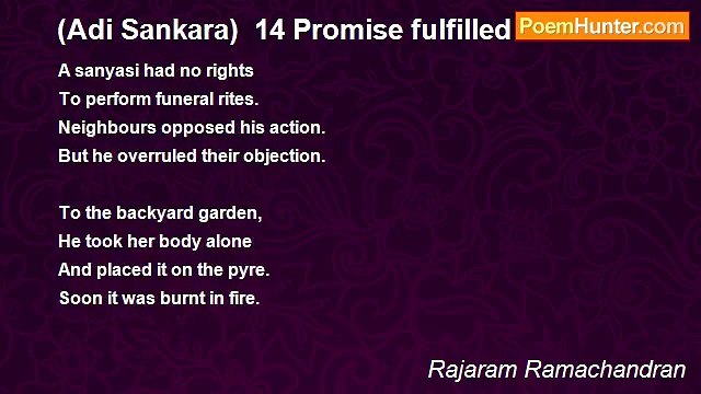 Rajaram Ramachandran - (Adi Sankara) 14 Promise fulfilled