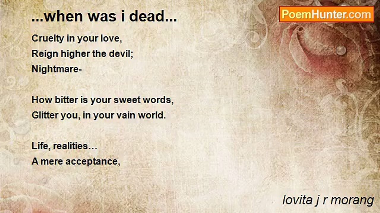 lovita j r morang - ...when was i dead...