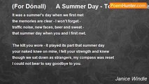Janice Windle - (For Dónall)      A Summer Day - To Dónall on his Birthday